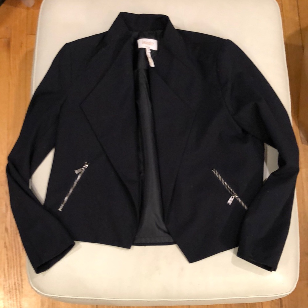 Laundry by Shelli Segal black waterfall cropped jacket